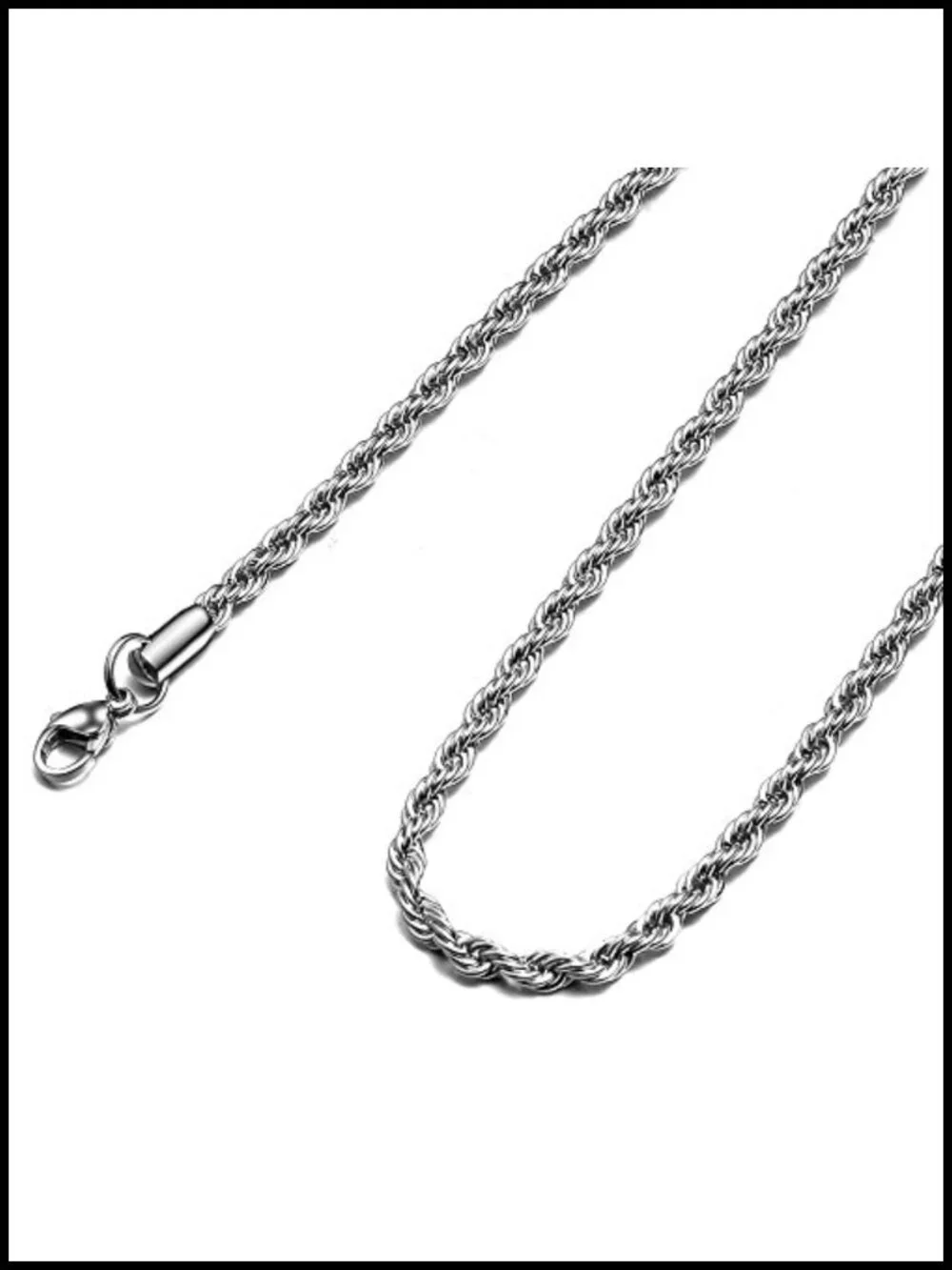 Stainless Steel Twist Rope Chain Necklace for Men Women